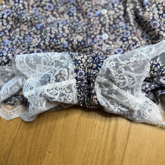 Anthropologie Victoriana Lace-Trim Shorts Multi M EUC Coquette Boudoir Boho Chic - Picture 9 of 16